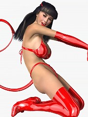 3D Neko-girl grab 3D Devil as gets pounded hard